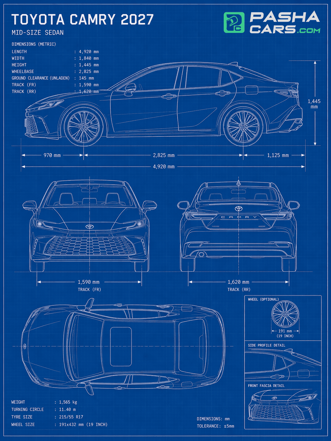2027 toyota camry dimensions specifications infographic embedded data